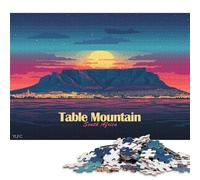 Puzzle quadrato da 1000 pezzi con paesaggio di Table Mountain in Sud Africa per adulti, puzzle in legno educativi, gioco per famiglie, 1000 pezzi (75x50 cm)