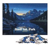 Puzzle quadrato da 1000 pezzi con paesaggio notturno del Parco Nazionale di Banff per adulti, puzzle in legno, gioco educativo per famiglie, 1000 pezzi (75x50 cm)