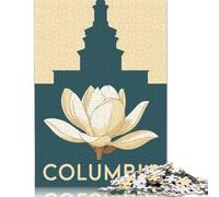 Puzzle quadrato da 1000 pezzi con paesaggio urbano di Columbia, Carolina del Sud, con magnolia, per adulti e puzzle di carta, gioco educativo, sfida giocattolo, 38x26 cm/1000 pezzi