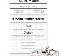 Puzzle quadrato da 1000 pezzi con regole per il bagno per adulti e puzzle di carta, gioco educativo, sfida giocattolo 38x26 cm/1000 pezzi