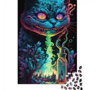 Puzzle quadrato da 1000 pezzi del gatto del Cheshire per adulti, puzzle in legno, giocattolo educativo per l'apprendimento, 1000 pezzi (75x50 cm)