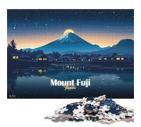 Puzzle quadrato da 1000 pezzi del Monte Fuji di notte per adulti e puzzle in legno gioco educativo 1000 pezzi (75x50 cm)