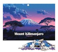 Puzzle quadrato da 1000 pezzi del Monte Kilimanjaro, Tanzania, paesaggio, per adulti e puzzle in legno, gioco educativo, sfida giocattolo, 1000 pezzi (75x50 cm)