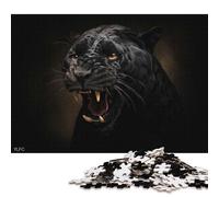 Puzzle quadrato da 1000 pezzi del ruggito della pantera nera per adulti e puzzle in legno per la decorazione della casa, 1000 pezzi (75x50 cm)