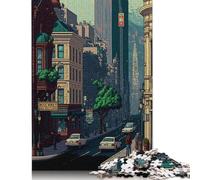 Puzzle quadrato da 1000 pezzi di San Francisco Pixel Art per adulti, puzzle in legno, gioco pratico da 1000 pezzi (75x50 cm)