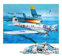 Puzzle quadrato da 1000 pezzi Heinkel He 111 Car per adulti e puzzle in legno per regali di Natale (75x50 cm)