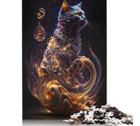 Puzzle quadrato da 1000 pezzi "Il gatto evocato" per adulti e puzzle in legno, gioco educativo 38x26 cm/1000 pezzi