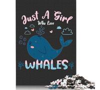 Puzzle quadrato da 1000 pezzi "Just A Girl Who Love Whale" per adulti, puzzle di carta, giocattolo educativo per l'apprendimento, 38x26 cm/1000 pezzi