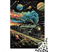 Puzzle quadrato da 500 pezzi a forma di treno per adulti, puzzle in legno, giochi di sfida unici, 500 pezzi (52x38 cm)
