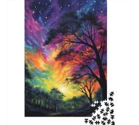 Puzzle quadrato da 500 pezzi "Cielo sereno con stelle piene" per adulti, puzzle in legno, gioco pratico da 500 pezzi (52x38 cm)