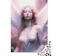 Puzzle quadrato da 500 pezzi con angelo ragazza per adulti e puzzle in legno per bambini, 500 pezzi (52 x 38 cm)