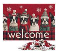 Puzzle quadrato da 500 pezzi con cuccioli del Paese delle Meraviglie Invernali per adulti, puzzle in legno, gioco educativo per bambini, 500 pezzi (52x38 cm)