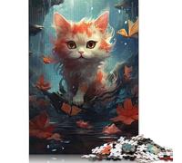 Puzzle quadrato da 500 pezzi con gattini koi per adulti, puzzle in legno, gioco educativo per bambini, 500 pezzi (52x38 cm)