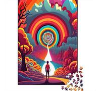 Puzzle quadrato da 500 pezzi con intelligenza artificiale per bambini che sognano, per adulti, puzzle in legno, giochi di sfida unici, 500 pezzi (52x38 cm)