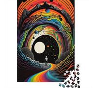 Puzzle quadrato da 500 pezzi con intelligenza artificiale raffigurante una persona nello spazio, per adulti, puzzle in legno, il miglior regalo di Natale per adulti, 500 pezzi (52x38 cm)