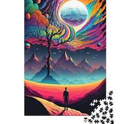 Puzzle quadrato da 500 pezzi con intelligenza artificiale surreale per adulti e bambini, gioco di puzzle in legno da 500 pezzi (52x38 cm)