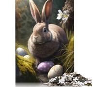 Puzzle quadrato da 500 pezzi del coniglietto pasquale VI per adulti, puzzle in legno, gioco educativo per famiglie, 500 pezzi (52x38 cm)