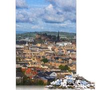 Puzzle quadrato da 500 pezzi della città di Edimburgo per adulti, puzzle in legno, giochi di sfida unici, 500 pezzi (52x38 cm)