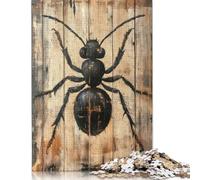 Puzzle quadrato da 500 pezzi raffigurante una formica dipinta su un pannello di legno per adulti, puzzle in legno, gioco educativo per bambini, 500 pezzi (52x38 cm)