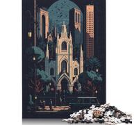 Puzzle quadrato in pixel art con Sacramento da 1000 pezzi per adulti, puzzle in legno, giochi di sfida unici, 38x26 cm/1000 pezzi