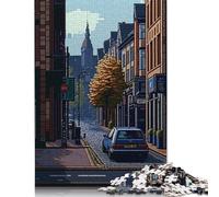 Puzzle quadrato in pixel art della città di Bochum da 1000 pezzi per adulti, puzzle in legno, gioco educativo per famiglie, 1000 pezzi (75x50 cm)