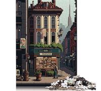 Puzzle quadrato in pixel art Essen City da 1000 pezzi per adulti, puzzle in legno, gioco educativo per famiglie, 38x26 cm/1000 pezzi