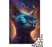 Puzzle quadrato innaturale da 1000 pezzi con gatto siamese per adulti e puzzle in legno, giocattoli educativi per l'apprendimento, giochi per famiglie, 1000 pezzi (75x50 cm)