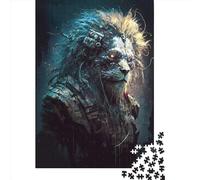 Puzzle quadrato meccanico da 1000 pezzi a forma di leone per adulti, puzzle in legno, gioco educativo per famiglie, 1000 pezzi (75x50 cm)