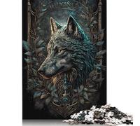 Puzzle quadrato mitologico del lupo da 1000 pezzi per adulti e puzzle di carta, gioco educativo, sfida giocattolo, 38x26 cm/1000 pezzi