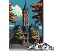 Puzzle quadrato pixel art Darmstadt da 1000 pezzi per adulti e puzzle in legno, gioco educativo, sfida giocattolo, 1000 pezzi (75x50 cm)
