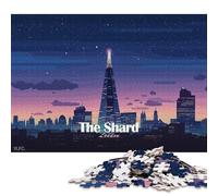 Puzzle quadrato pixel art The Shard London da 1000 pezzi per adulti, puzzle di carta, puzzle educativo, gioco per famiglie, 38x26 cm/1000 pezzi