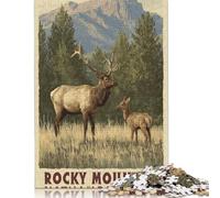 Puzzle quadrato Rocky Mountain Majesty da 300 pezzi per adulti e puzzle in legno per bambini, regali di Natale, 300 pezzi (40x28 cm)
