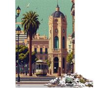 Puzzle quadrato Valencia Pixel Art da 1000 pezzi per adulti, puzzle in legno, gioco pratico 38x26 cm/1000 pezzi