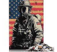 Puzzle quadrato "Vigile del fuoco Valor" da 1000 pezzi per adulti, puzzle in legno, gioco pratico da 1000 pezzi (75x50 cm)