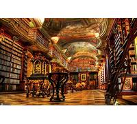 Puzzle Quadri Famosi 1000 Pezzi Scaffali Di Biblioteca Di Lusso A Praga 75 * 50Cm