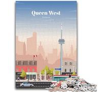 Puzzle Queen West a Toronto da 1000 pezzi per adulti, regalo per trascorrere il tempo in casa, regalo di compleanno, regali, arte murale per 14+ anni, 1000 pezzi (50x75cm)