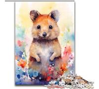 Puzzle Quokka da 1000 pezzi per adulti, puzzle in legno con acquerello, giocattoli, regalo educativo, gioco di famiglia, divertente e decomprimente, 1000 pezzi(50x75cm)
