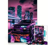 Puzzle R Neon Night Tokyo Drift da 1000 pezzi per adolescenti, gioco per l'esercizio mentale, design rilassante, assemblaggio, regalo prezioso (38x52cm)