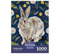 Puzzle Rabbit 1000 Pezzi in Cartone Per Bambini E Adulti Impegnativo Divertente Puzzles Rabbit Plants Regalo Per Adulti 70x50cm/1000pcs