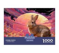 Puzzle Rabbit 1000 Pezzi Per Bambini E Adulti, Puzzles Con Full Moon Flower Bush, Gioco Divertente E Istruttivo, Regalo Per Adulti E Ragazzi 70x50cm/1000pcs
