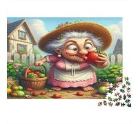 Puzzle Raccolta Fragole Gioia nel Giardino 1000 Pezzi 52x38cm Carta Riciclata per Adulti Gioco Difficile Stimolante Allenamento Manualità Divertimento Casa Regalo