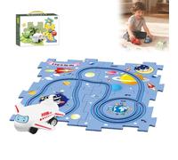 Puzzle Racer Kids Car Track Set, Puzzle Track Play Set with Vehicles, Toys for 3 4 5 6 Year Old Boys, Educational Puzzle (Space Series,5 pcs)