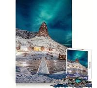 Puzzle raffigurante l'aurora boreale sul monte 1000 pezzi per adulti ideale per stimolare la concentrazione perfetto per la casa e il tempo libero con bordi netti regalo di Babbo Natale (38x26cm)