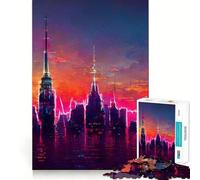 Puzzle raffigurante lo skyline di New York per ragazzi, 1000 pezzi, gioco di logica, rilassante e divertente, taglio di precisione, regalo perfetto (38x52cm)