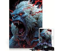 Puzzle raffigurante un gorilla albino arrabbiato con dettagli rossi, 1000 pezzi, ideale per ragazzi Un gioco stimolante e piacevole per il tempo libero Bordi lisci Regalo di Natale perfetto (50x75cm)