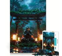 Puzzle raffigurante un samurai in preghiera, 1000 pezzi, per adulti, ideale per stimolare la memoria, per momenti di relax e per comporre un'immagine artistica 38x26cm