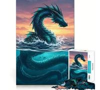 Puzzle raffigurante un serpente marino che emerge dall'oceano 1000 pezzi per adulti ideale per stimolare la mente e ridurre lo stress con bordi precisi perfetto come decorazione da parete (38x52cm)
