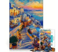 Puzzle raffigurante un villaggio di Santorini al tramonto, 1000 pezzi, ideale per ragazzi Un passatempo rilassante e stimolante Un regalo perfetto per le feste (50x75cm)