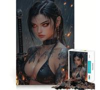 Puzzle raffigurante una guerriera tatuata con katana 1000 pezzi ideale per adolescenti Sviluppa la memoria stimola la concentrazione e favorisce un apprendimento graduale Bordo pulito Regalo di Natale