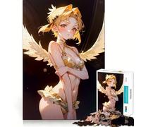 Puzzle "Ragazza Angelo" da 1000 pezzi,divertente per allenare la mente,senza sbavature,pezzi ben tagliati,attività coinvolgente per serate tranquille (38x52cm)